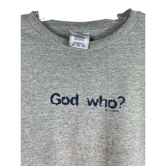 Alstyle Apparel GOD WHO T-Shirt Long Sleeve Crewneck 2XL - Picture 3 of 6